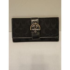 Coach Trifold Belted Wallet Black